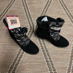Muk Luks Black and Gray Boots